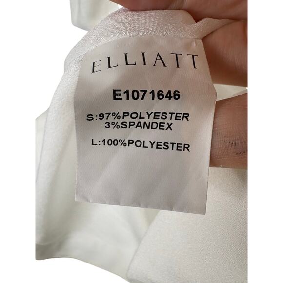 Elliatt Camo Asymmetrical Dress Halter Neck Party Bridal Cocktail White Size M - Picture 7 of 12